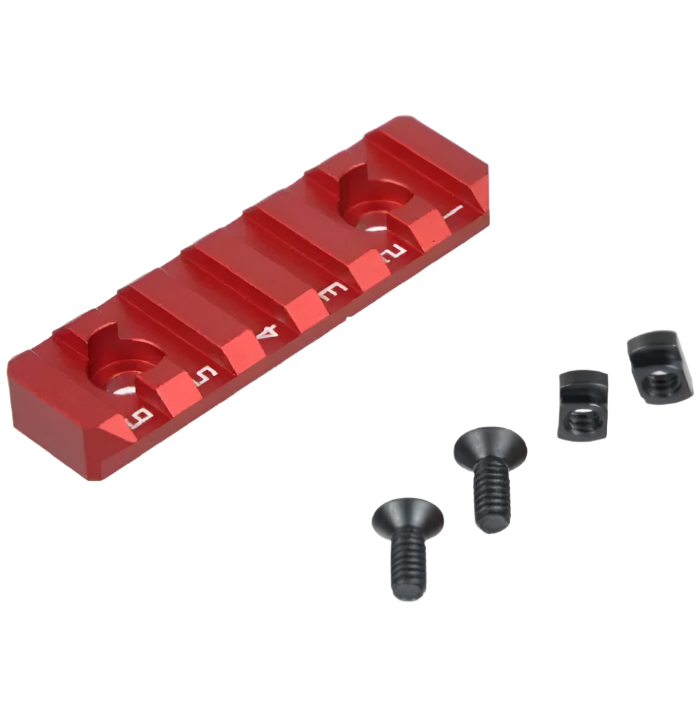 Airsoft 6 Slot Aluminum Rail Segment (M-LOK) - Red (GG06-14)