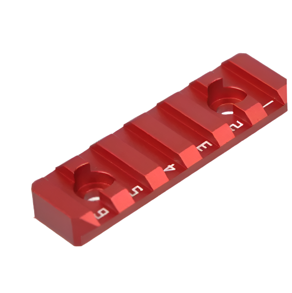 Airsoft 6 Slot Aluminum Rail Segment (M-LOK) - Red (GG06-14)