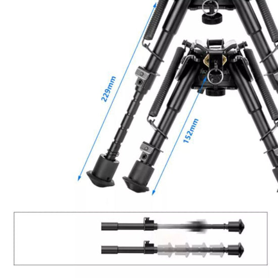Airsoft AEG Adjustable Bi-Pod System (6-9 Inch) - Black (GG06-20)