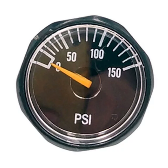 Airsoft Regulator Pressure 150psi Gauge 1" (25mm) - Black (GG07-10)