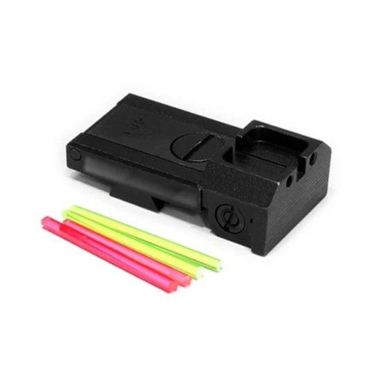 Airsoft Masterpiece Hi-Capa Aluminum Rear Sight with Fiber Optics (S Style)