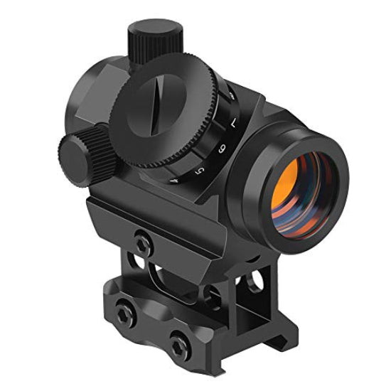 Airsoft T-1 Style 22mm Red Dot Sight with 1" Riser Picatinny Mount - Black