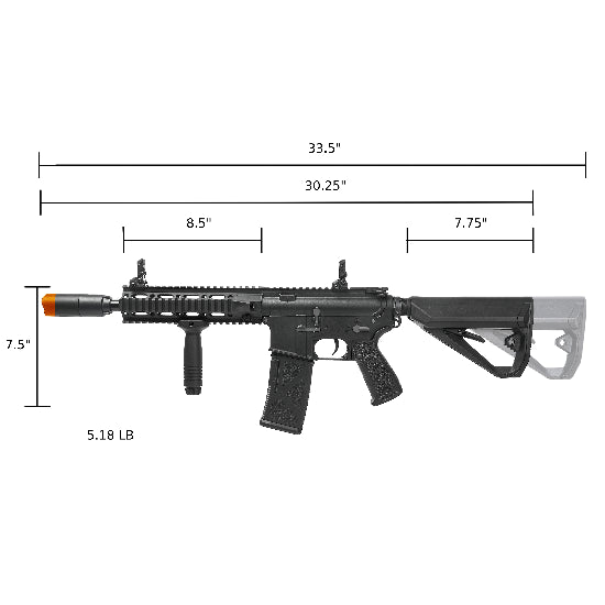 Arcturus LWT MK-II CQB 10" AEG Sport Airsoft Rifle Starter Pack - Black