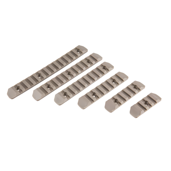 Atlas Custom Works Airsoft Polymer KeyMod Picatinny Rail Segment Set (6 Piece) - Tan (GG10-13)
