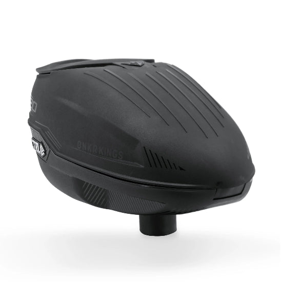 Bunkerkings CTRL 220 Paintball Loader BLACK FRONT CORNER VIEW