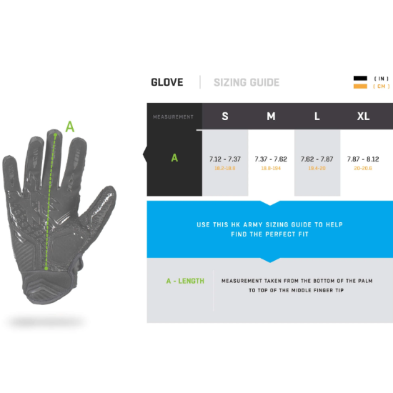 HK Army HSTL Full Finger Glove - Black
