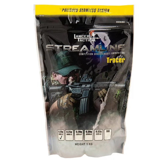 Lancer Tactical Streamline Competition Grade TRACER Airsoft BBs - 0.20g 5000 Rounds - Green
