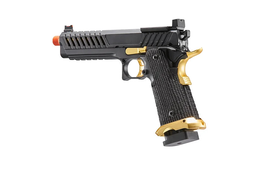 Lancer Tactical Knightshade Hi-Capa 5.1 GBB Green Gas Airsoft Pistol - Black/Gold