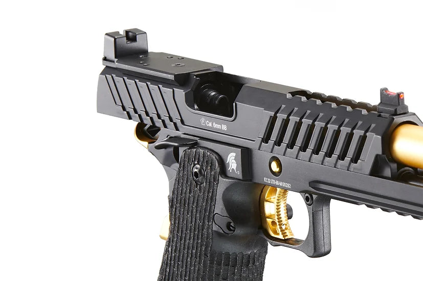 Lancer Tactical Knightshade Hi-Capa 5.1 GBB Green Gas Airsoft Pistol - Black/Gold