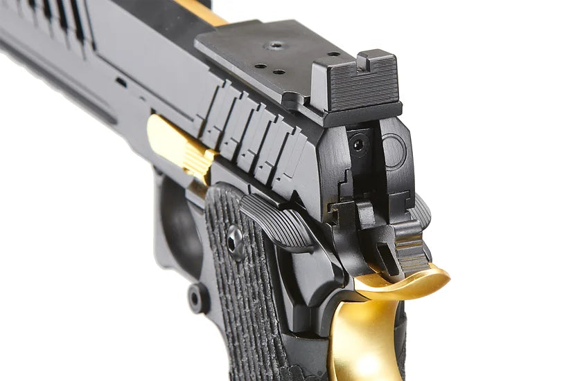 Lancer Tactical Knightshade Hi-Capa 5.1 GBB Green Gas Airsoft Pistol - Black/Gold