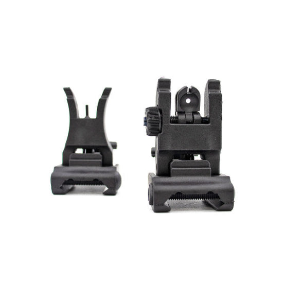 Valken Polymer Flip-Up Front & Rear Iron Sight Set (Picatinny) - Black (GG05-13)