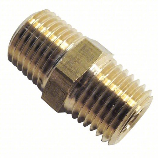 Foster 1/8" NPT Male to 1/8" NPT Male Pipe Fitting Adapter - Brass (GG08-05)