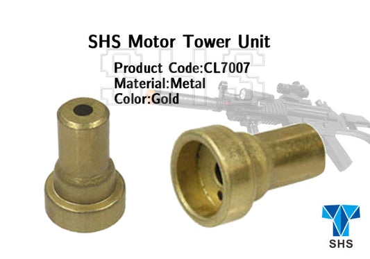 SHS Airsoft AEG Metal Motor Tower Shaft Unit Guide (Long Axis) with Bearings - Gold (GG05-15)