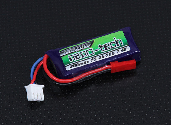 Turnigy Nano-Tech Airsoft AEG Lipo 7.4v 300mAh 35C PolarStar HPA Rechargeable Battery (JST)