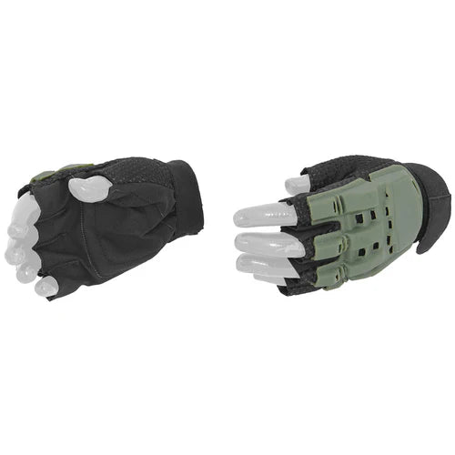 Lancer Tactical Half Finger Flexible Armor Paintball / Airsoft Glove