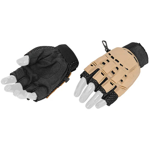 Lancer Tactical Half Finger Flexible Armor Paintball / Airsoft Glove