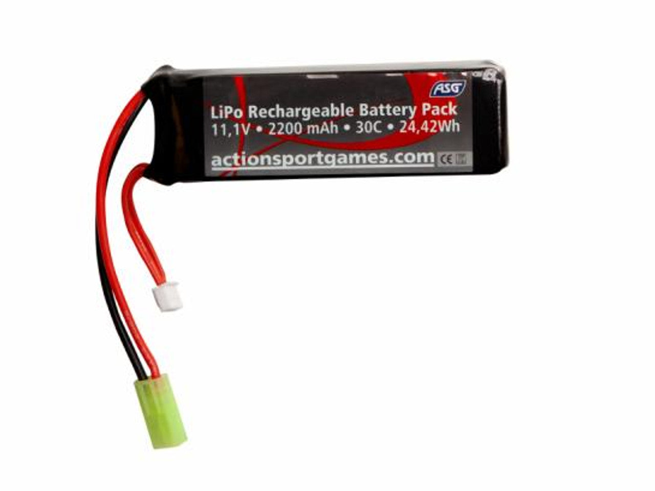 ASG Airsoft AEG LiPo 11.1V 2200mAh 30C Rechargeable Battery (Mini Tamiya)