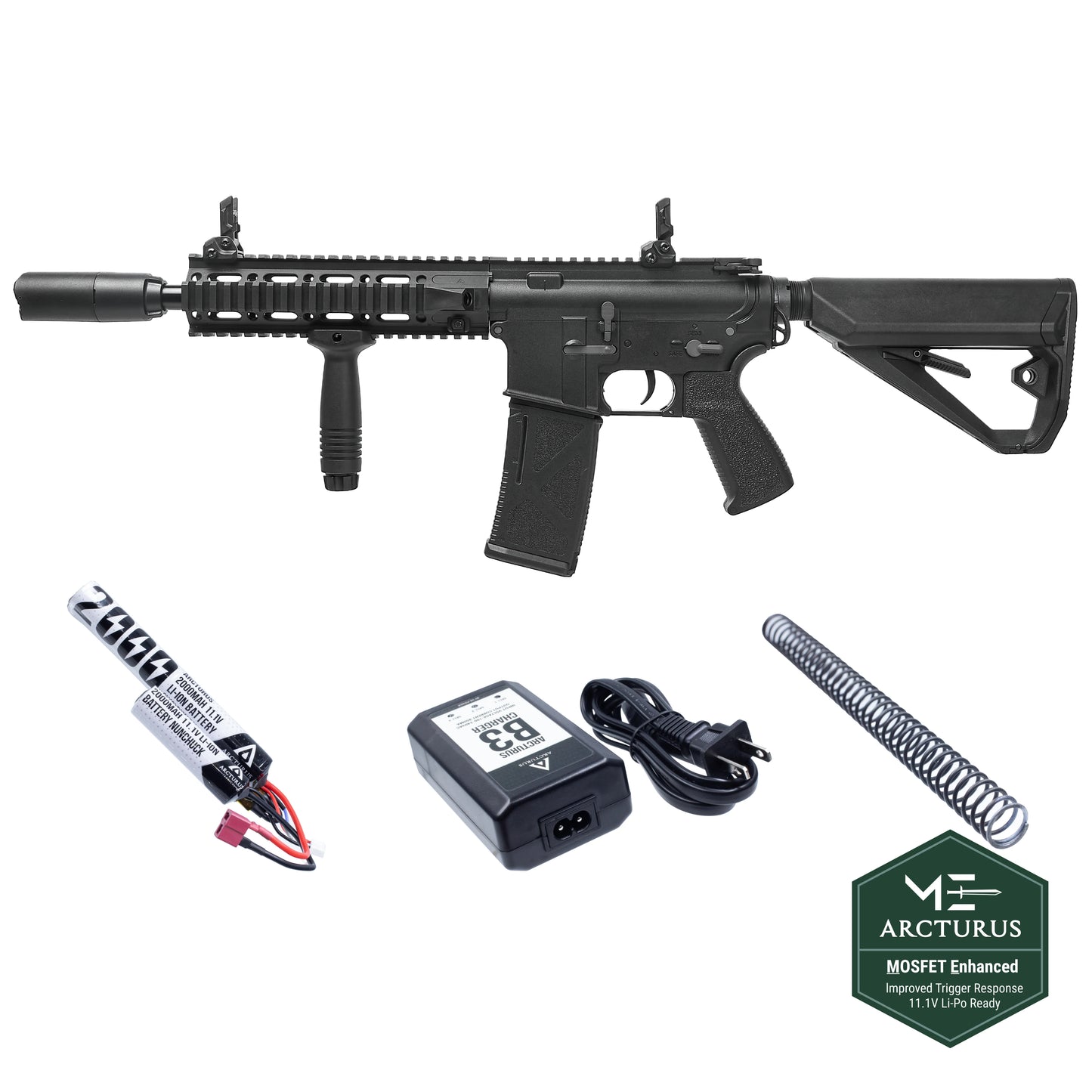 Arcturus LWT MK-II CQB 10" AEG Sport Airsoft Rifle Starter Pack - Black