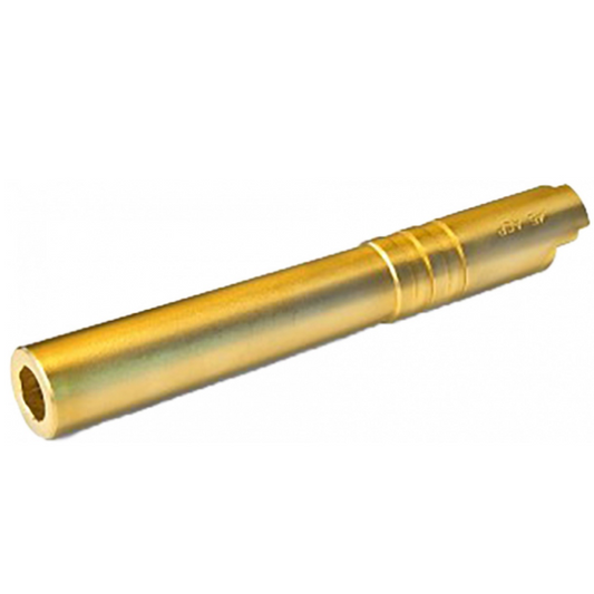 Airsoft Masterpiece Hi-Capa 5.1 Gas Blowback Airsoft Pistol Steel Outer Barrel (.45 ACP Marking) - Gold (GG08-05)