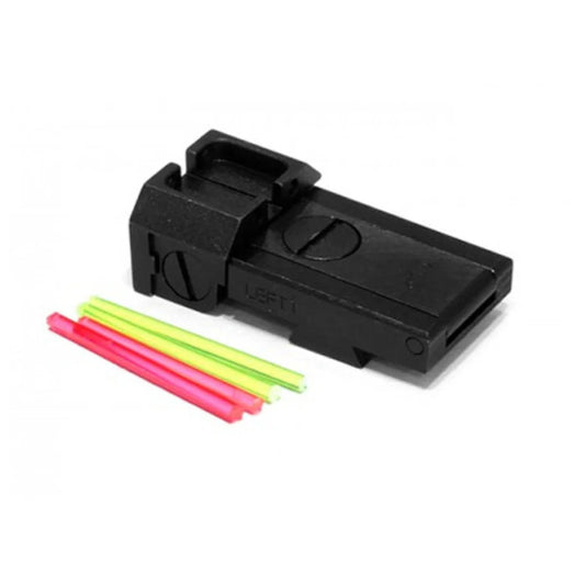 Airsoft Masterpiece Hi-Capa Aluminum Rear Sight with Fiber Optics (S Style)