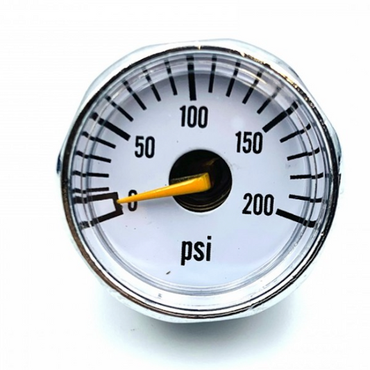 Airsoft Regulator Low Pressure 200psi Gauge 1" (25mm) - White (GG07-14)
