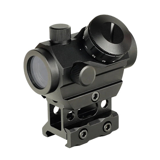Airsoft T-1 Style 22mm Red Dot Sight with 1" Riser Picatinny Mount - Black