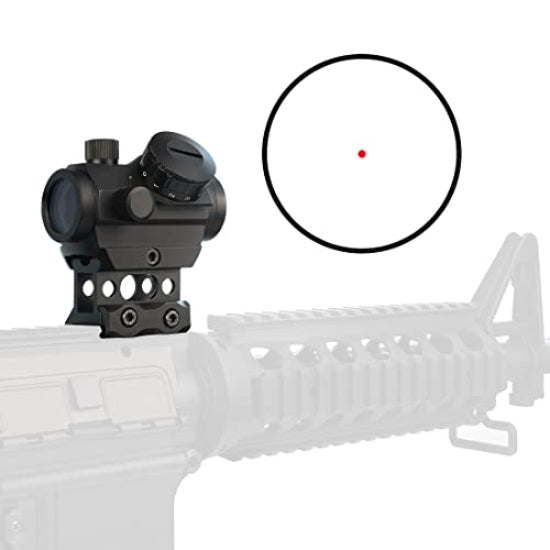 Airsoft T-1 Style 22mm Red Dot Sight with 1" Riser Picatinny Mount - Black