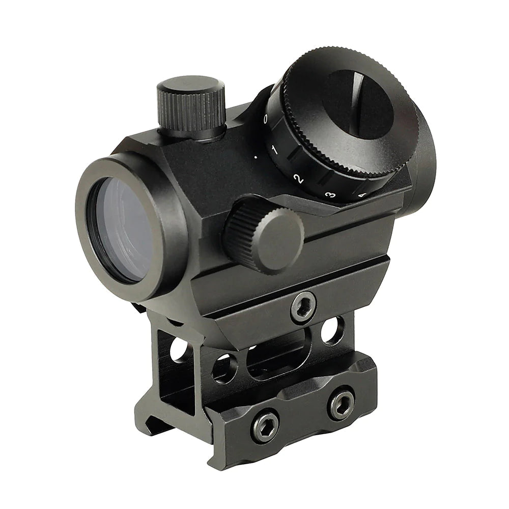 Air Strike T-1 Style 22mm Red Dot with 1" Riser Mount (Picatinny) - Black