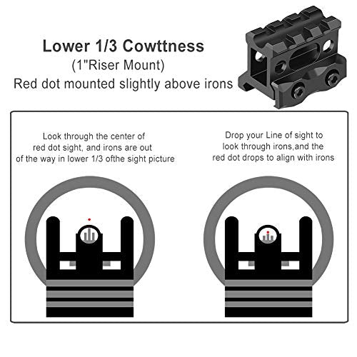 Air Strike T-1 Style 22mm Red Dot with 1" Riser Mount (Picatinny) - Black