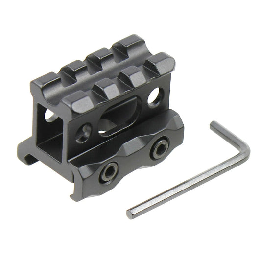 Aluminum 3-Slot Med-Profile Compact 1" See Through Riser Mount Black