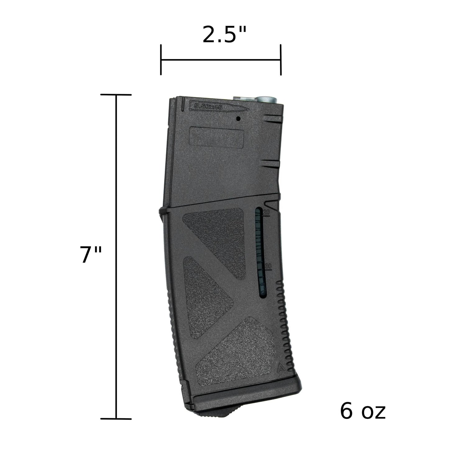 Arcturus Airsoft AEG AR M4/M16 MOD1 Windowed EMM Variable Cap 30/130 Round Mid-Cap Magazine (5 Pack) - Black (GG06-02)