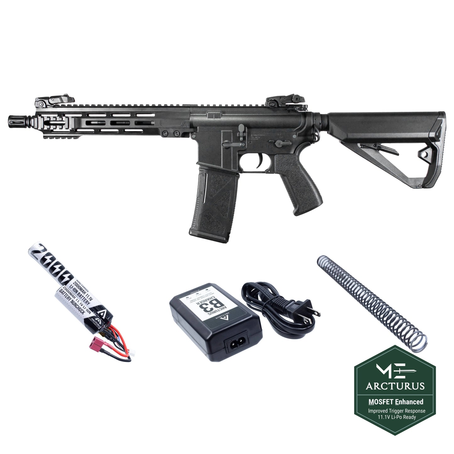 Arcturus LWT MK-I CQB 10" M-LOK AEG Airsoft Rifle (Starter Pack) - Black