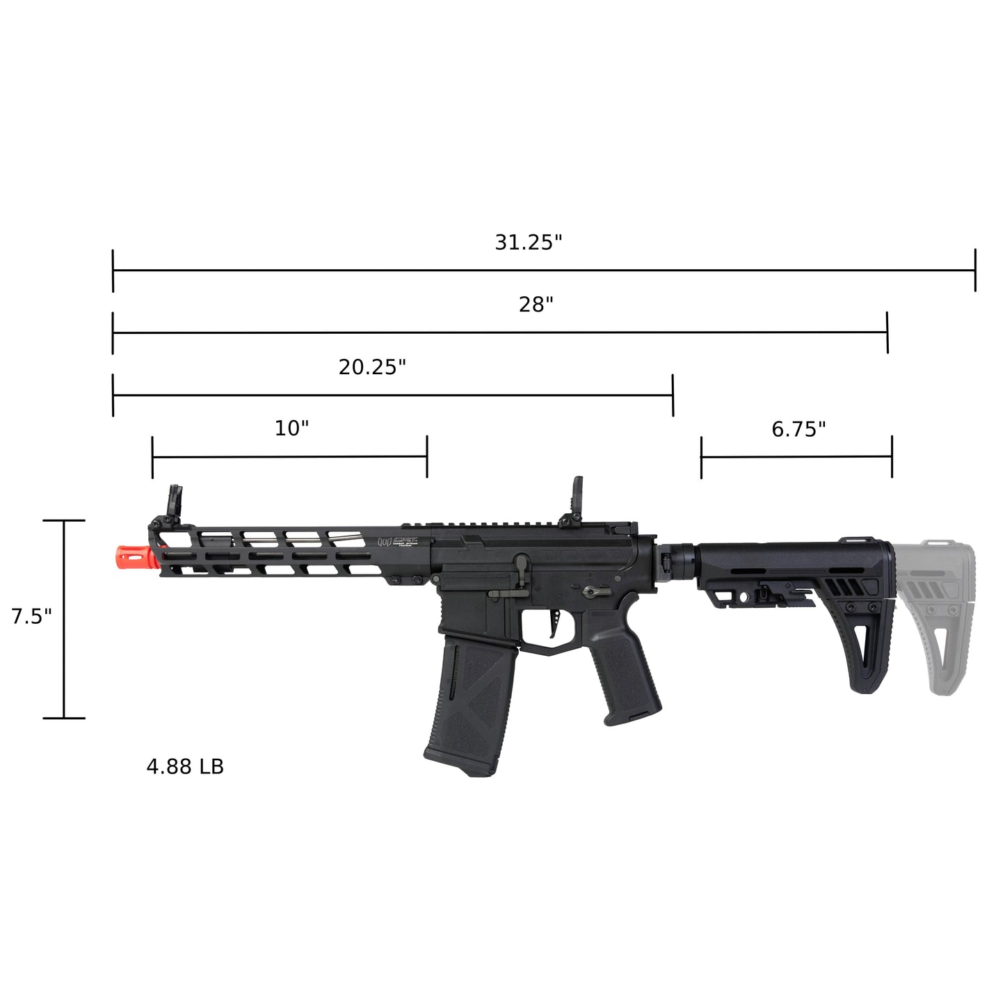 Arcturus X C.A.T. AR-15 Versatile 10" AEG Airsoft Rifle - Black