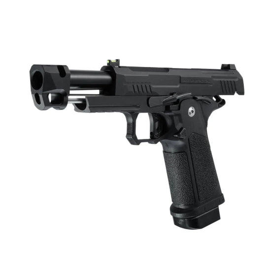 Arcturus Vanguard Hi-Capa 4.3 GBB Green Gas Airsoft Pistol w/Optics Ready Slide & Compensator - Black