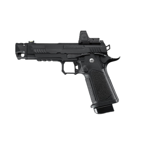 Arcturus Vanguard Hi-Capa 4.3 GBB Green Gas Airsoft Pistol w/Optics Ready Slide & Compensator & ARS-1 Red Dot Combo - Black