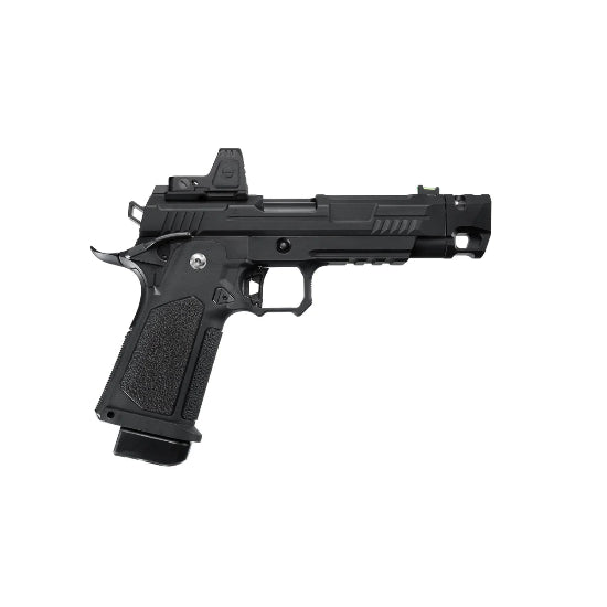 Arcturus Vanguard Hi-Capa 4.3 GBB Green Gas Airsoft Pistol w/Optics Ready Slide & Compensator & ARS-1 Red Dot Combo Black