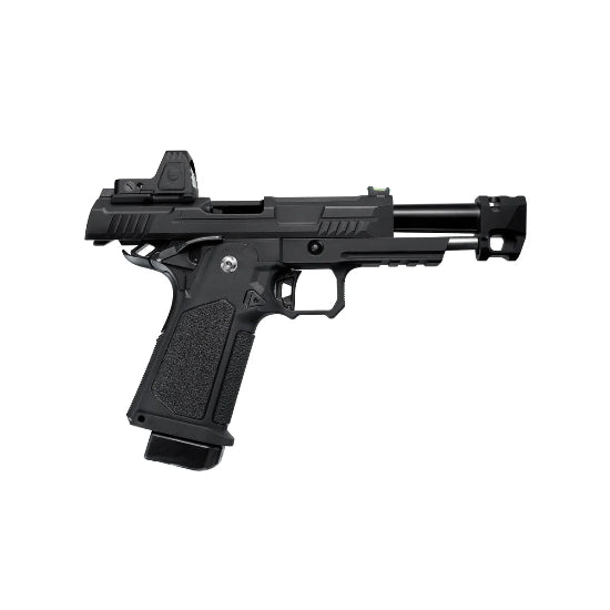 Arcturus Vanguard Hi-Capa 4.3 GBB Green Gas Airsoft Pistol w/Optics Ready Slide & Compensator & ARS-1 Red Dot Combo Black
