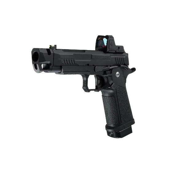 Arcturus Vanguard Hi-Capa 4.3 GBB Green Gas Airsoft Pistol w/Optics Ready Slide & Compensator & ARS-1 Red Dot Combo Black