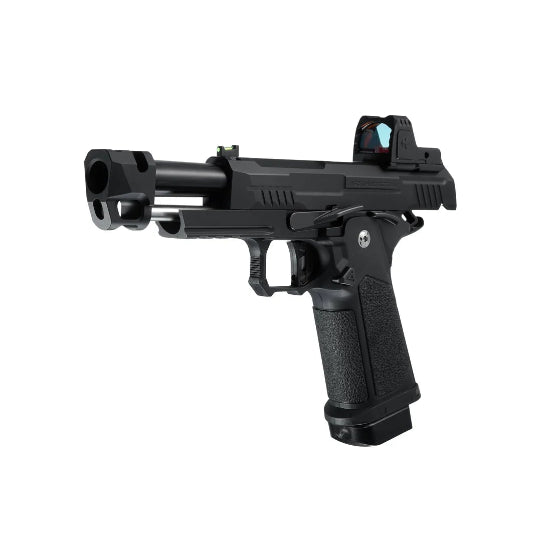 Arcturus Vanguard Hi-Capa 4.3 GBB Green Gas Airsoft Pistol w/Optics Ready Slide & Compensator & ARS-1 Red Dot Combo Black