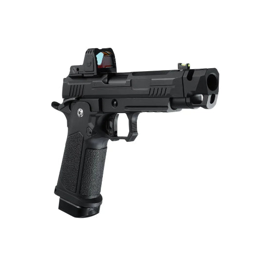 Arcturus Vanguard Hi-Capa 4.3 GBB Green Gas Airsoft Pistol w/Optics Ready Slide & Compensator & ARS-1 Red Dot Combo Black