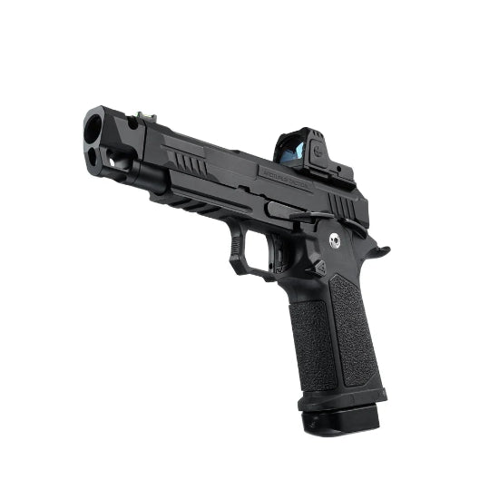 Arcturus Vanguard Hi-Capa 4.3 GBB Green Gas Airsoft Pistol w/Optics Ready Slide & Compensator & ARS-1 Red Dot Combo Black