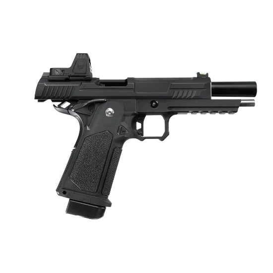 Arcturus Vanguard Hi-Capa 5 GBB Green Gas Airsoft Pistol w/Optics Ready Slide & ARS-1 Red Dot Combo Black