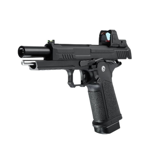 Arcturus Vanguard Hi-Capa 5 GBB Green Gas Airsoft Pistol w/Optics Ready Slide & ARS-1 Red Dot Combo Black