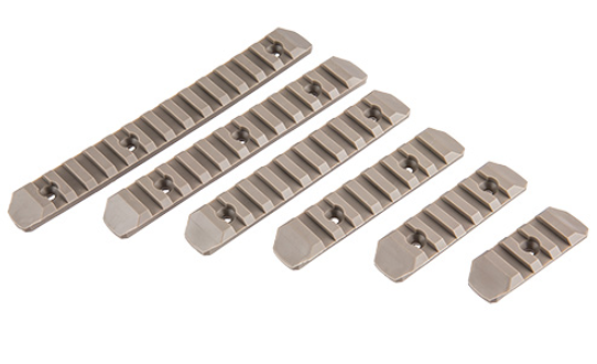 Atlas Custom Works Airsoft AEG Polymer KeyMod Picatinny Rail Segment Set (6 Piece) - Tan (GG10-13)