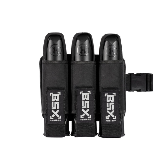 BSX 3 Pod Paintball Pouch with Belt - Black