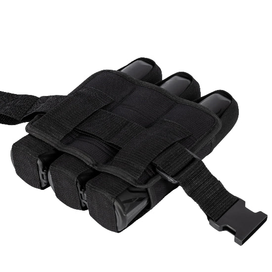 BSX 3 Pod Paintball Pouch with Belt - Black