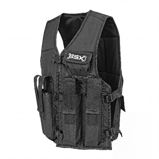 BSX Padded 4 Pod Pouch Vest Black