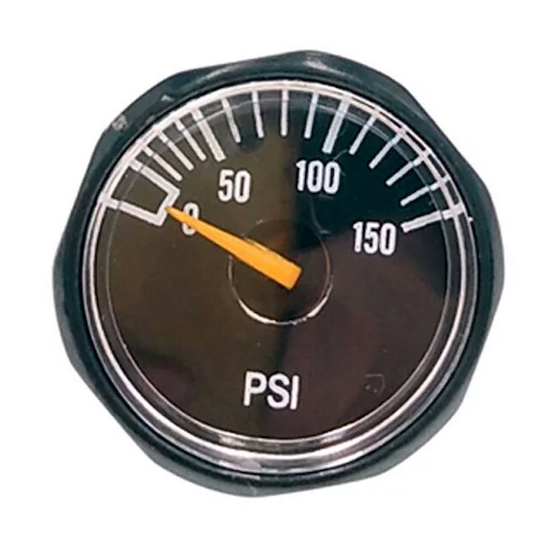 Airsoft Regulator Super Low Pressure Gauge 150psi - Black (GG07-10)