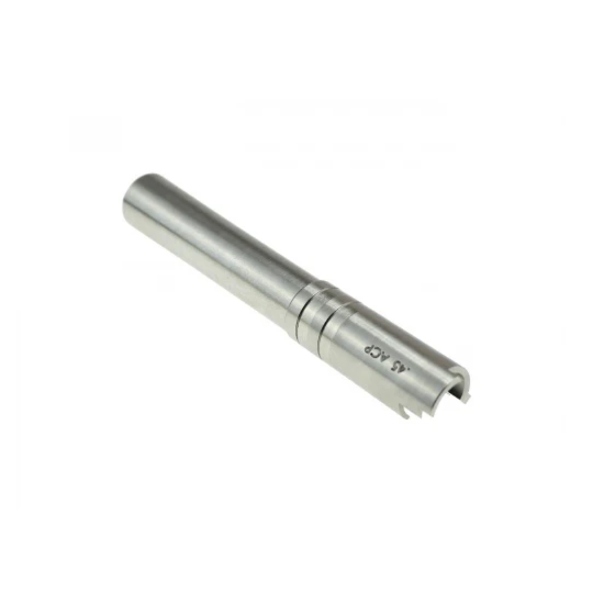 CowCow Hi-Capa 5.1 OB1 Gas Blowback Airsoft Pistol Threaded Outer Barrel (.45 ACP) - Stainless Silver