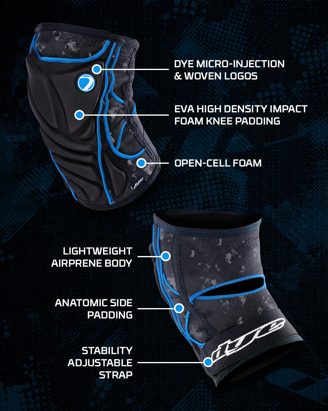 Dye Performance DCam Paintball / Airsoft Knee Pads